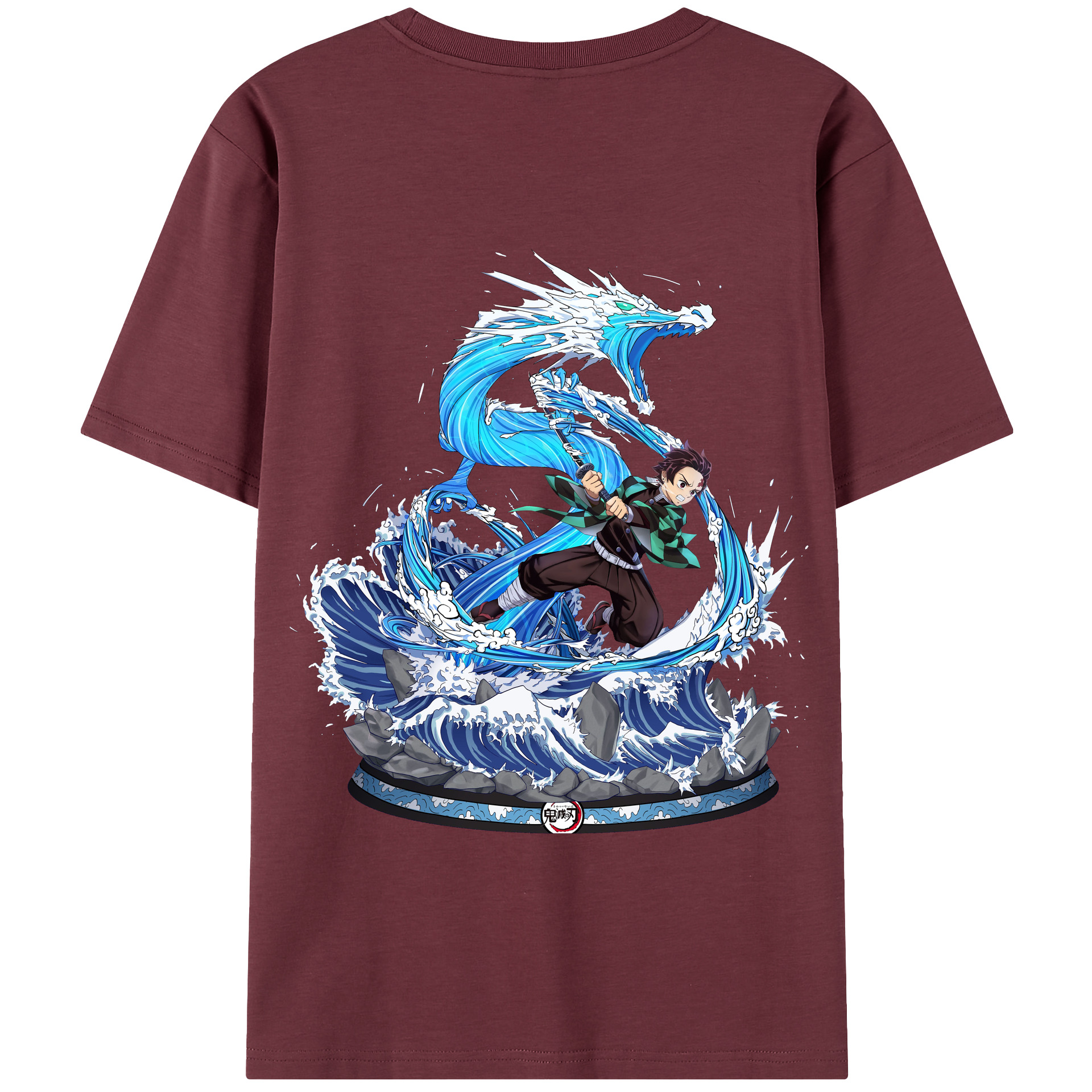 （画像用） 鬼滅の刃 竈門 炭治郎／かまど たんじろう Kamado Tanjirou 綿100％半袖Tシャツ（背面プリント）